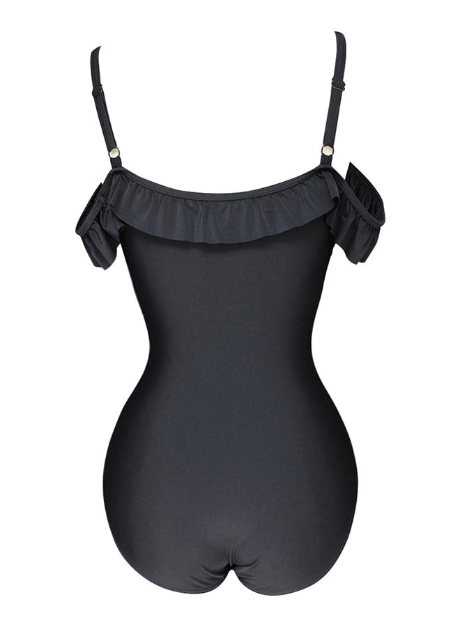 Generic - One Piece Ruffle Swimsuit Black - Image 1