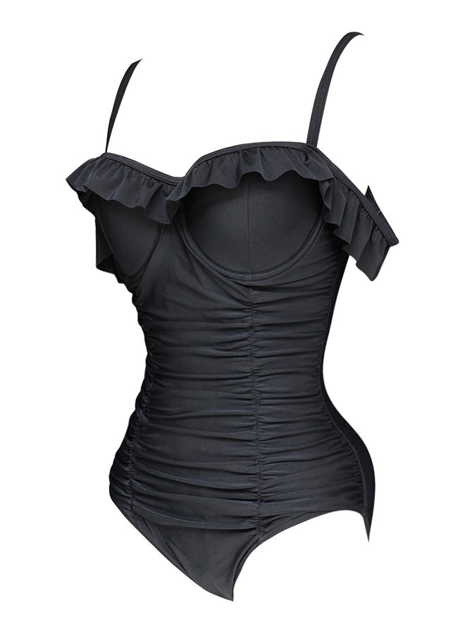 Generic - One Piece Ruffle Swimsuit Black - Image 1