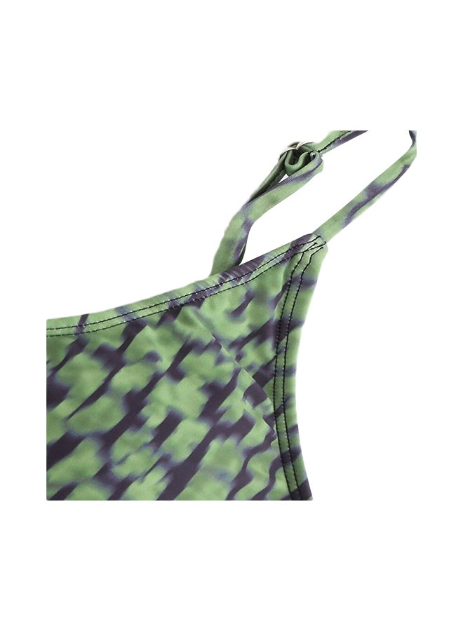 One Piece Lace Up Design Elastic Breathable Swimwear Multicolour - Image 4