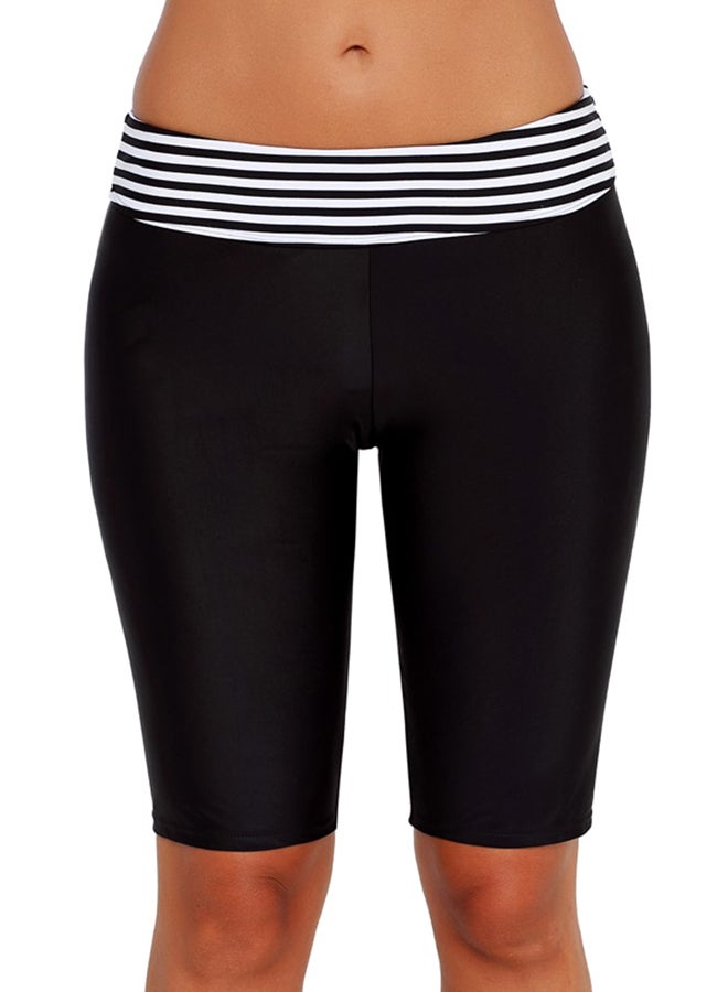 Swimming Boxer Shorts Striped Low Waist Beach Swimwear Black - Image 2