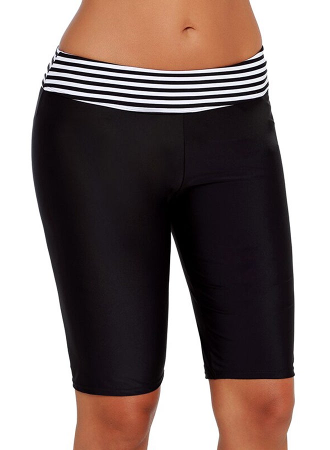 Swimming Boxer Shorts Striped Low Waist Beach Swimwear Black - Image 3