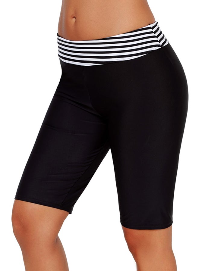 Swimming Boxer Shorts Striped Low Waist Beach Swimwear Black - Image 4