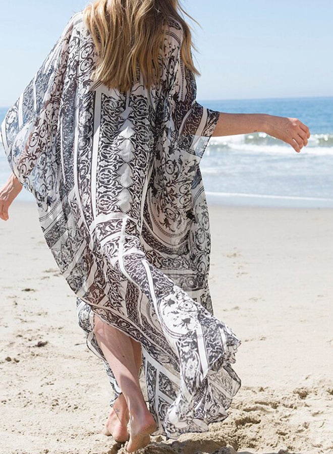 Bikini Cover Up Beach Kimono Robe Multicolor - Image 3