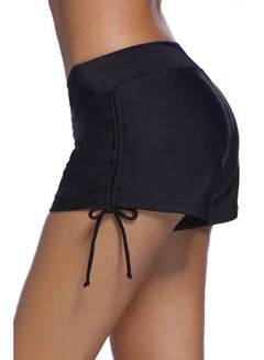 Generic Swimming Boxer Shorts Solid Low Waist Beach Swimwear Black  - Image 4