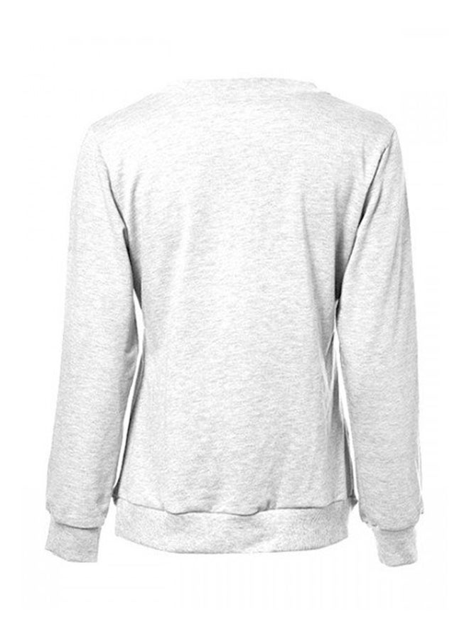 Emoji Print Pullover White