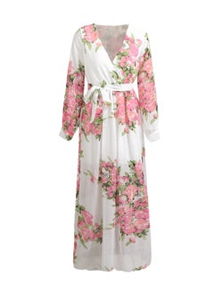 Casual A Line Long Sleeve Maxi Dress White