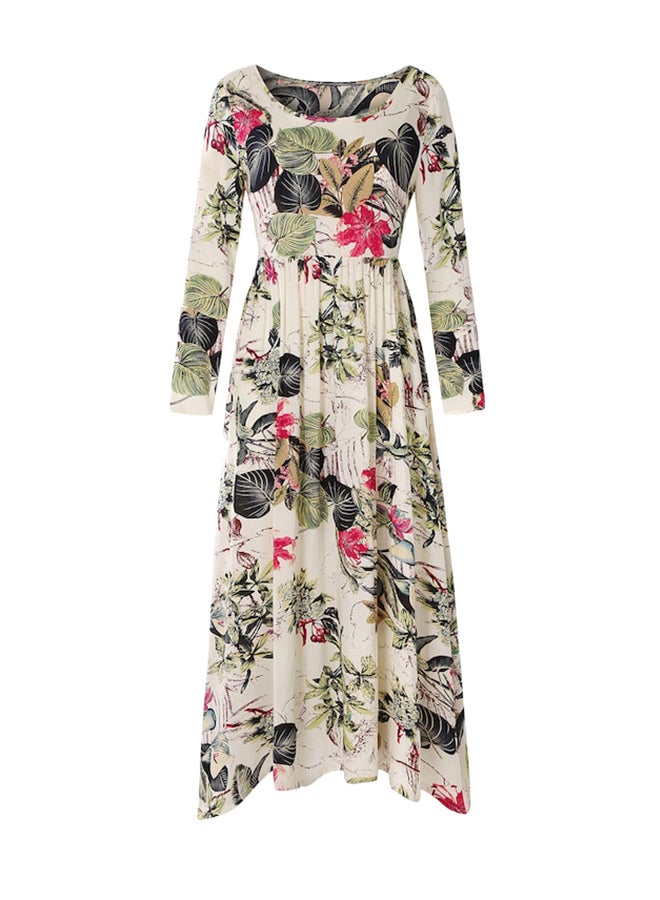 A Line Long Sleeve Maxi Dress Multicolour - Image 1