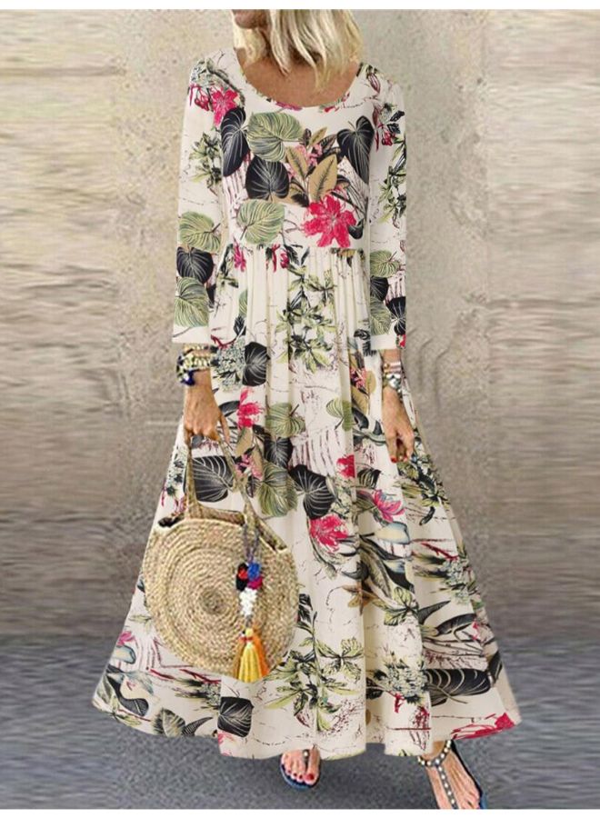 A Line Long Sleeve Maxi Dress Multicolour - Image 2
