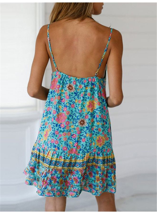Floral Pattern Sleeveless Mini Dress Multicolour  - Image 2