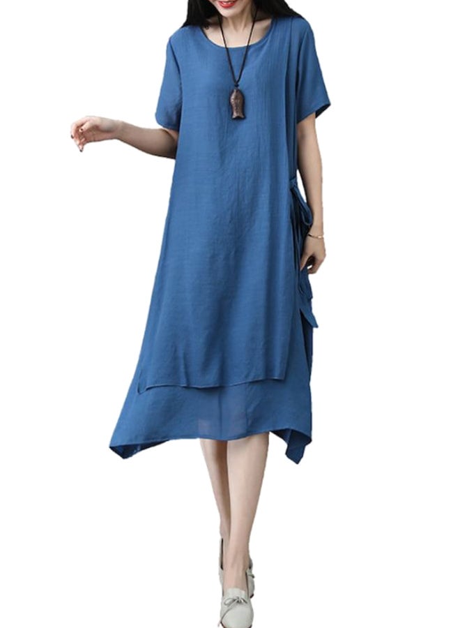 فستان عصري بتصميم كلاسيك أزرق - Image 1