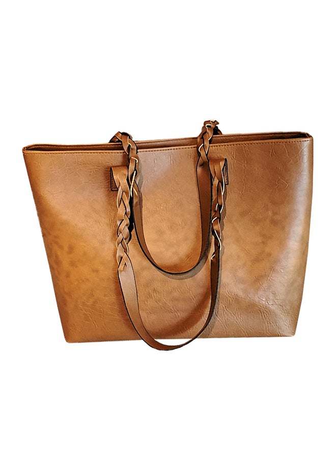 Generic - Tassel Zipper Closure Tote Bag Brown - Image 1