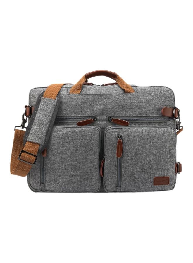 Leather Bag For Laptop 15.6-Inch Grey  - Image 1