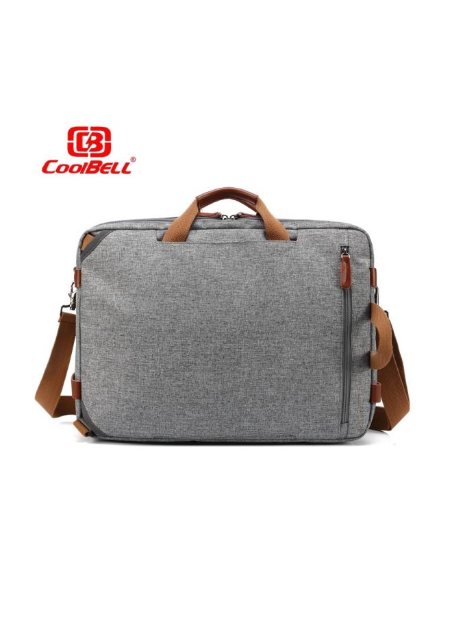 Leather Bag For Laptop 15.6-Inch Grey  - Image 2