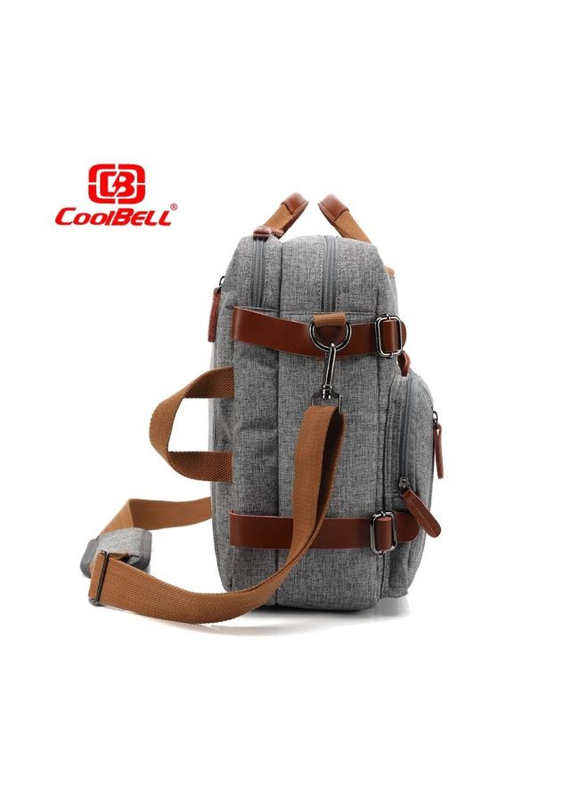Leather Bag For Laptop 15.6-Inch Grey  - Image 3