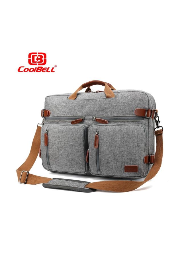 Leather Bag For Laptop 15.6-Inch Grey  - Image 4