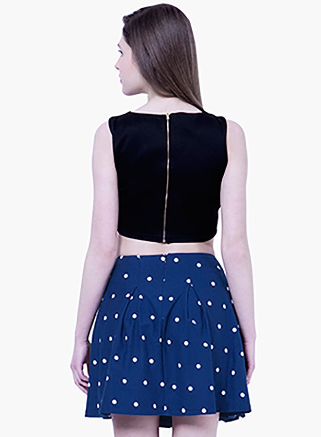 فابالي تنورة قصيرة مزينة بطبعة منقطة أزرق - Image 2