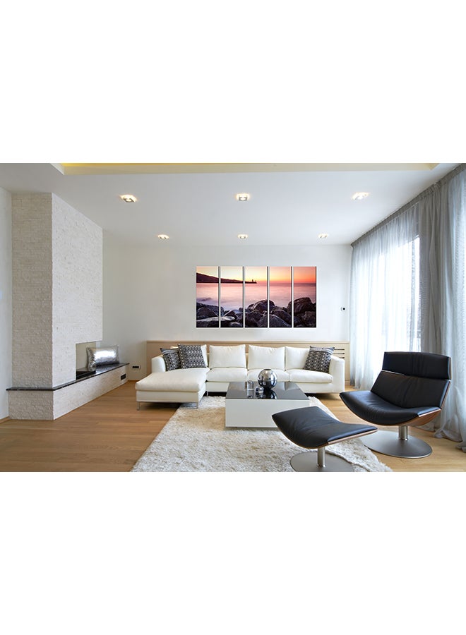 The Hotel Art 5-Piece Framed Canvas Wall Art Painting Multicolour 63x32inch  - Image 2