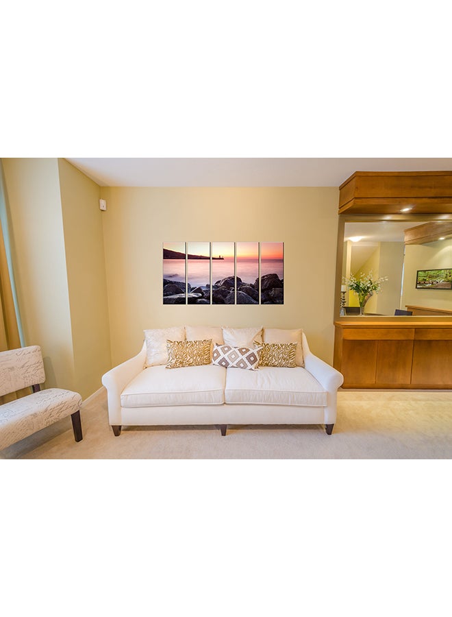 The Hotel Art 5-Piece Framed Canvas Wall Art Painting Multicolour 63x32inch  - Image 5