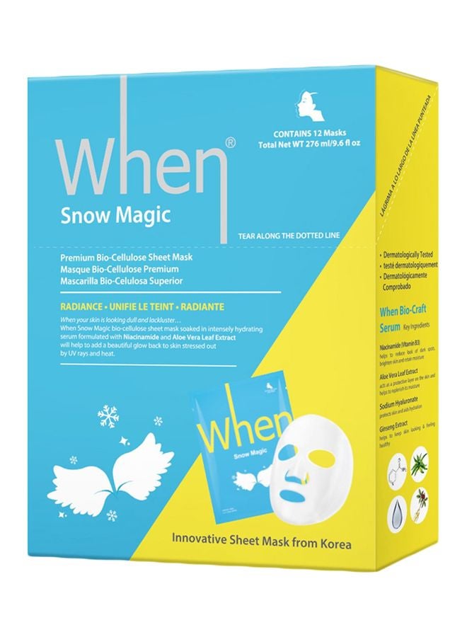 When Pack Of 12 Snow Magic Radiance Sheet Mask - Image 1