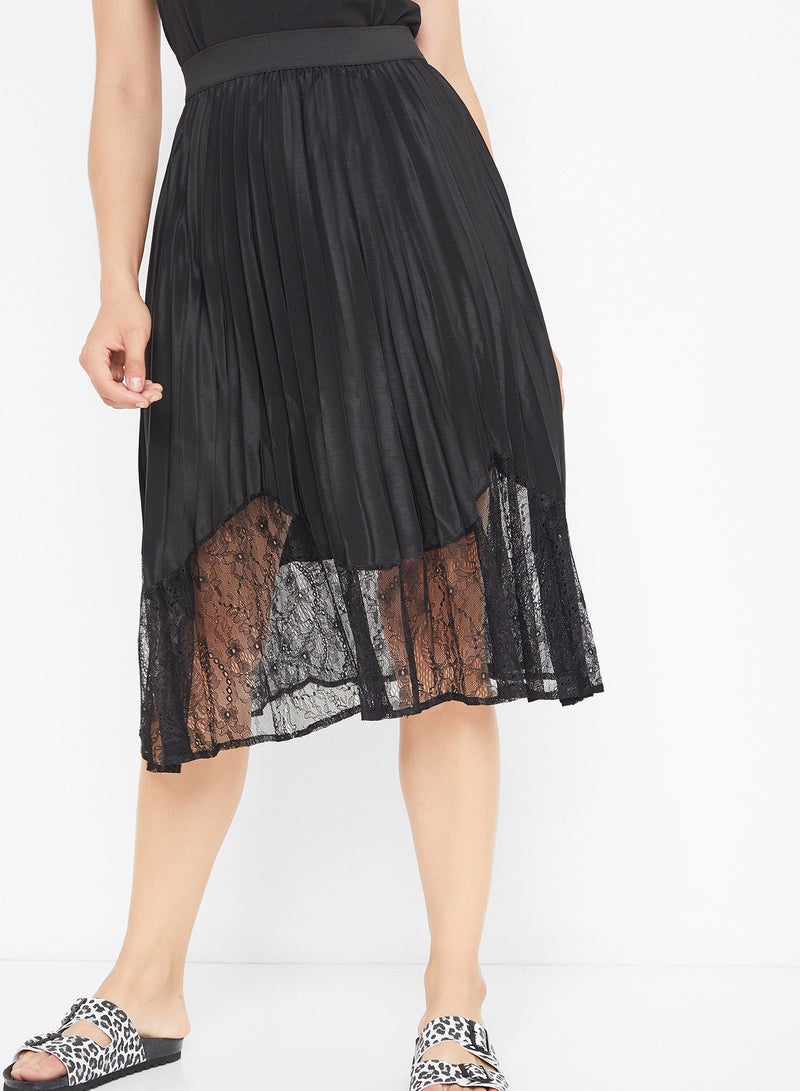 Stock - Accordion Pleated Skirt Black - Image 1