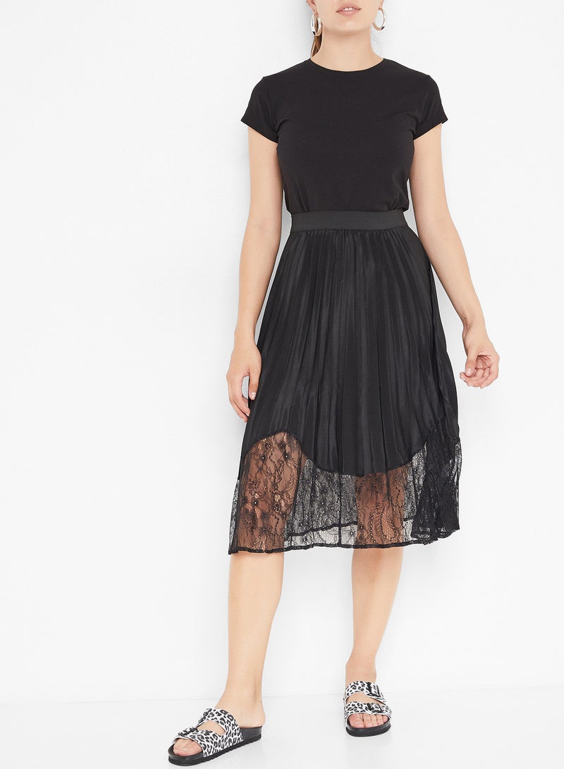 Stock - Accordion Pleated Skirt Black - Image 1