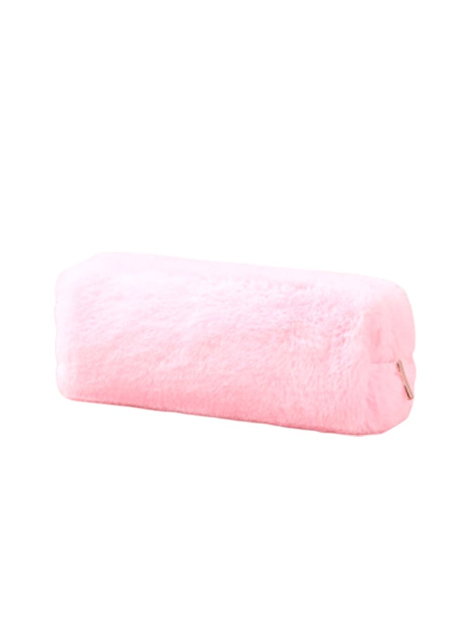 Kawaii Solid Color Plush Pencil Case Pink