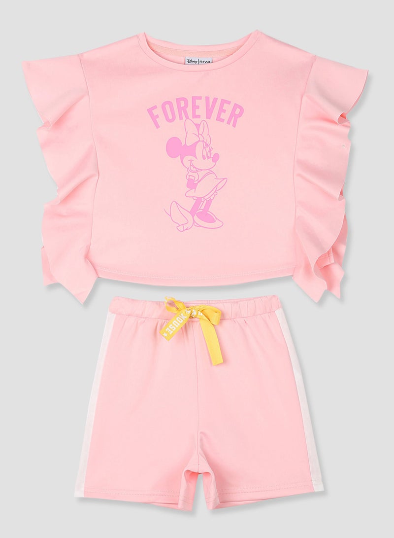 Riva 2-Piece Minnie Mouse Short Set Pink - Image 1