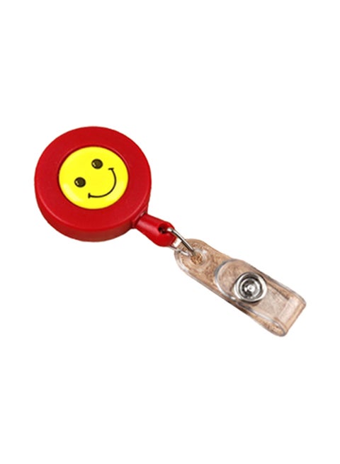 2-Piece Id Easy-To-Pull Buckle Smiling Face Holder Set Red