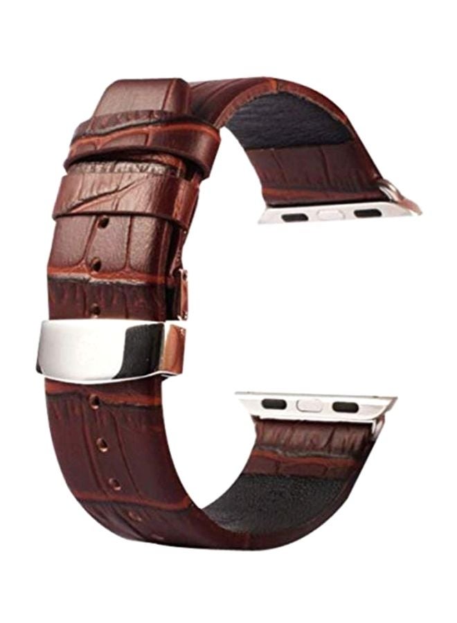 Replacement Crocodile Design Band For Apple Watch Series 3/2/1 Brown - Image 1