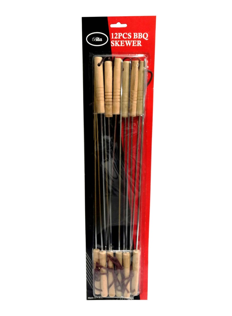 بيتا طقم أسياخ شواء من 12 قطعة فضي / بيج 48Ø³Ù†ØªÙŠÙ…ØªØ± - Image 1