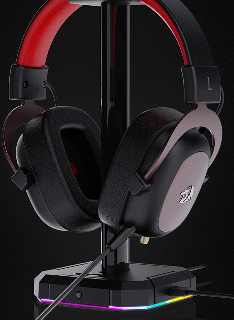 ريدراجون حامل سماعة رأس للألعاب بإضاءة خلفية HA300 SCEPTER Pro RGB مع 10 أوضاع إضاءة RGB و4 منافذ USB  - Image 2