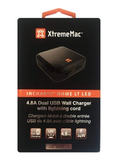 XtremeMac 2-In-1 Travel Lightning Charging Adapter With Cable Black  - Image 4