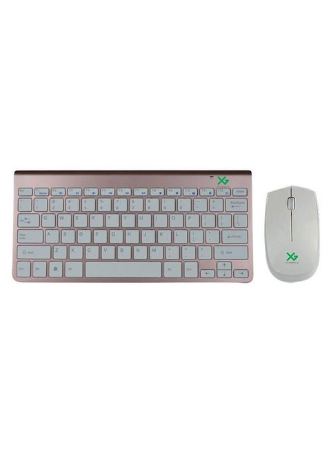 Ultra-Thin Wireless Keyboard And Mouse Set Rose Gold/White