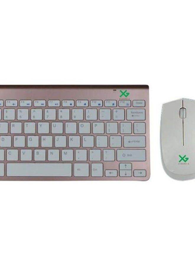 Ultra-Thin Wireless Keyboard And Mouse Set Rose Gold/White