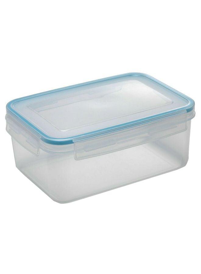 Addis - Clip And Close Plastic Rectangular Lunch Box Clear/Blue - Image 1