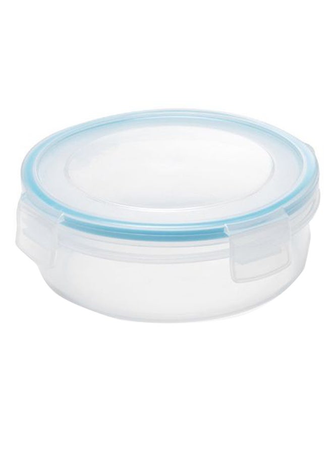 Addis Clip And Close Plastic Round Lunch Box Clear/Blue 570ml - Image 1