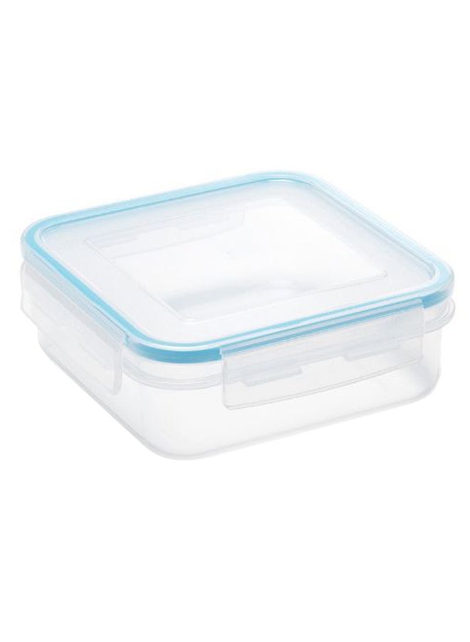 Addis Clip And Close Plastic Square Lunch Box Clear/Blue 700ml - Image 1