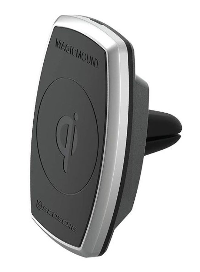 Scosche - Qi Wireless Charging Magnetic Magic Mount Black/Silver - Image 1