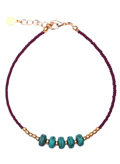 Alwan Metal Turquoise Stone Anklet  - Image 1