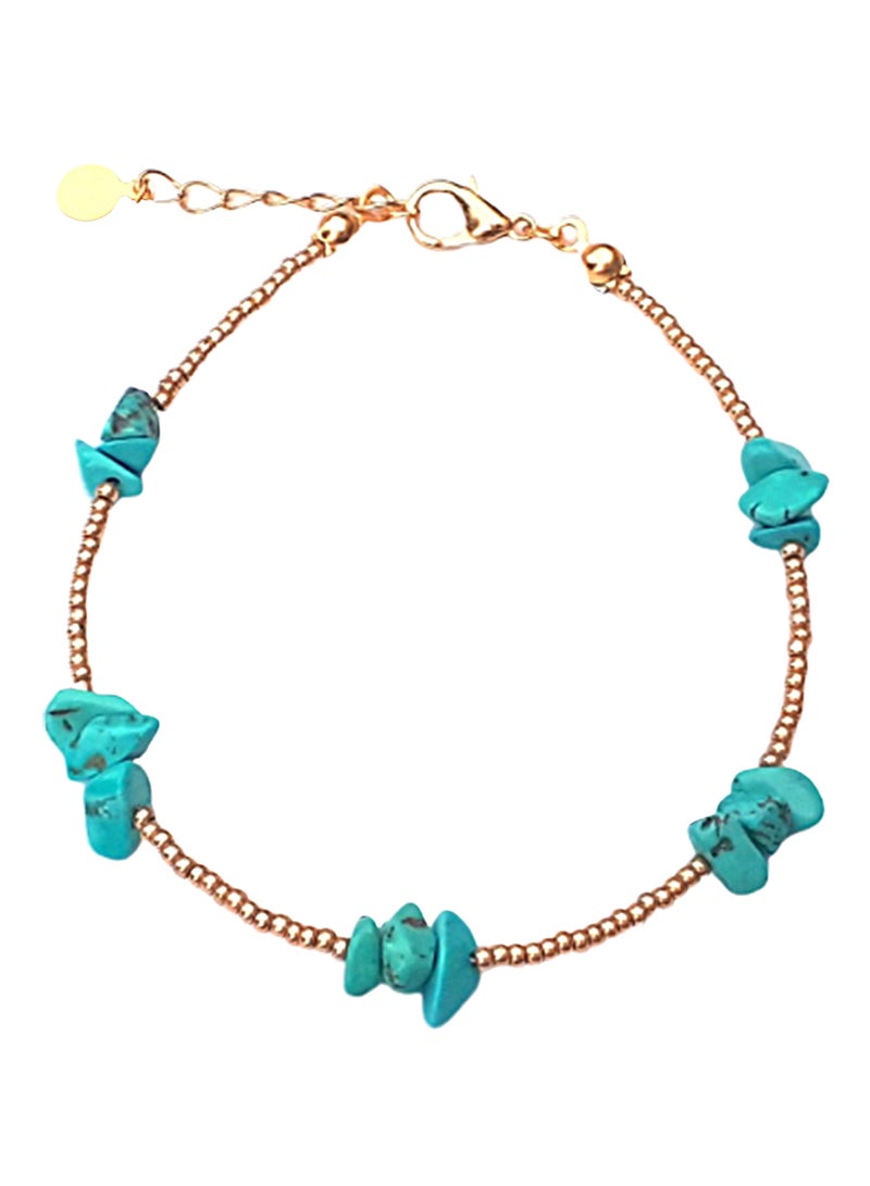 Alwan - Metal Turquoise Stone Anklet - Image 1