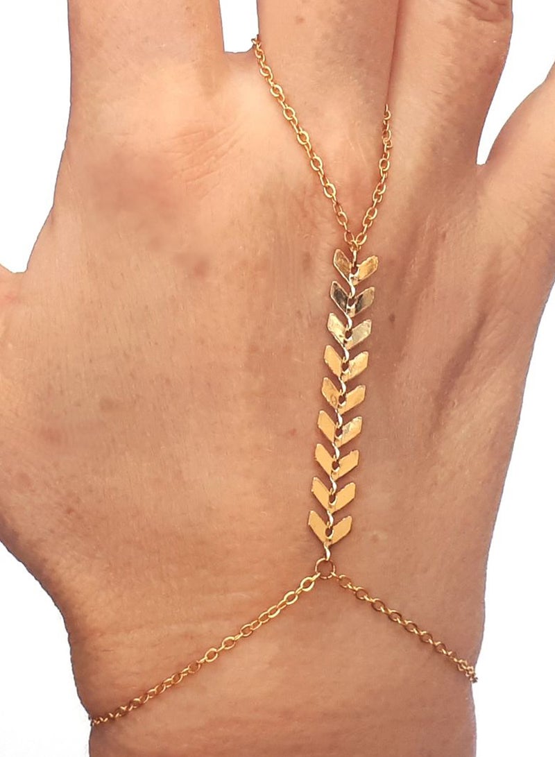 Alwan - Gold Plated Finger Bracelet - Image 1