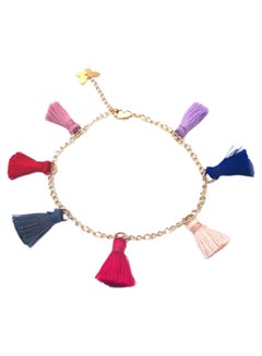 Alwan Gold Plated Tassel Dangling Chain Anklet  - Image 1