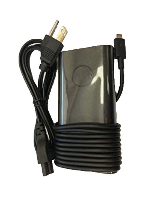 محول تيار متردد بديل يعمل بقدرة 90 وات ومزود بمنفذ ‎USB ‎Type-C‎ ويستخدم كشاحن للابتوب ديل LA90PM170 و‏TDK33 و0TDK33 أسود