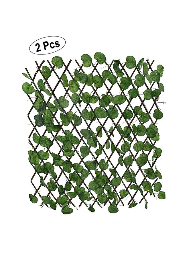 Yatai 2-Piece Artificial Bamboo Wooden Fence With Plants Green 1.2meter  - Image 2
