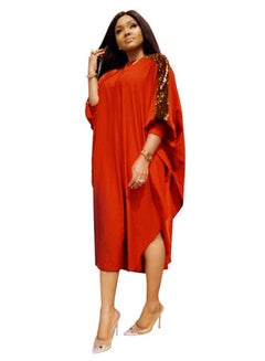 Generic Fashion Split Sequined Dress Orange/Gold  - Image 2