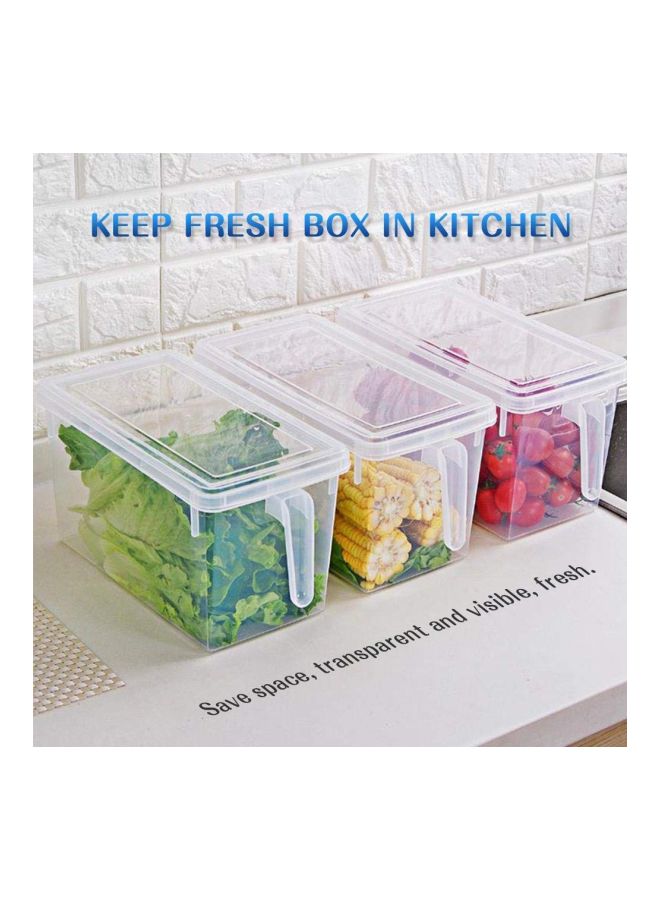 Rectangular Food Storage Containers With Lid And Handle Clear 3.6Liters