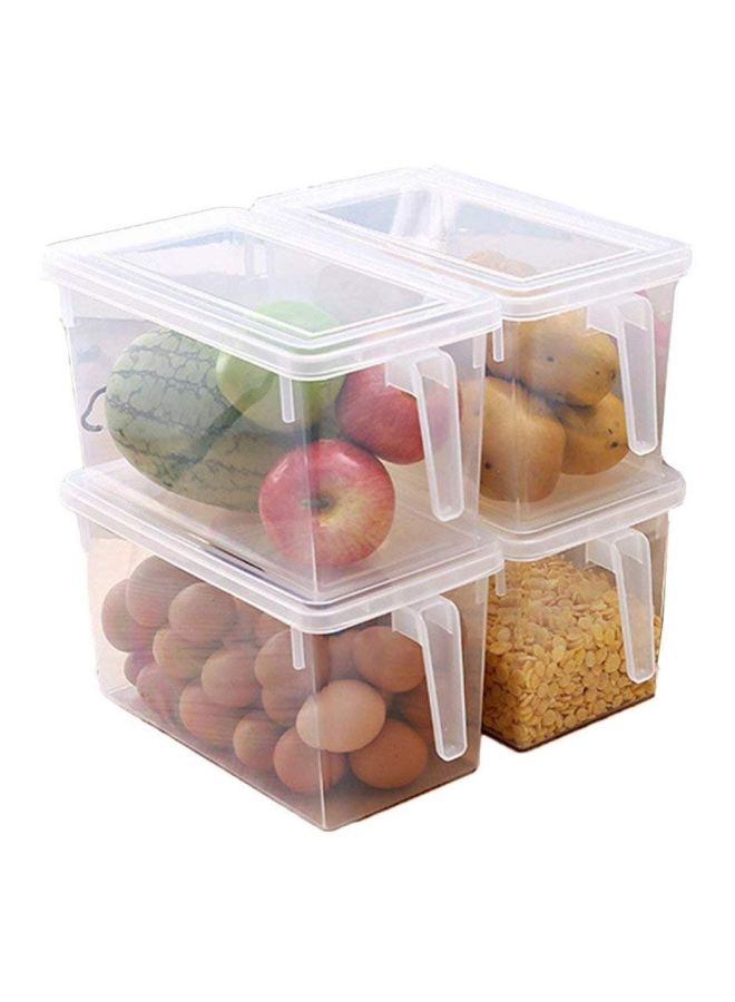 Rectangular Food Storage Containers With Lid And Handle Clear 3.6Liters