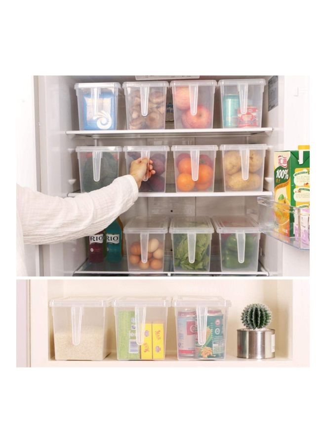Rectangular Food Storage Containers With Lid And Handle Clear 3.6Liters