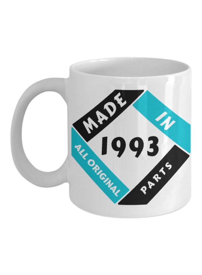 Made In 1993 Birthday Printed Mug White/Blue/Black
