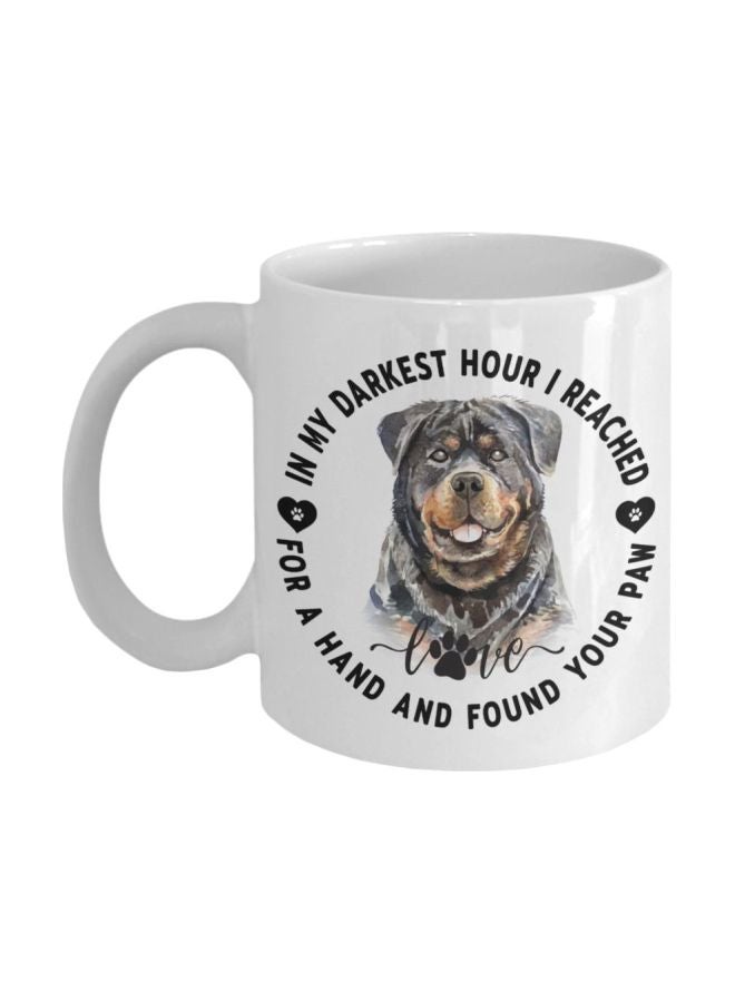 Generic - Love In My Darkest Hour I Reached For A Hand And Found Your Paw Printed Mug White/Black/Grey - Image 1